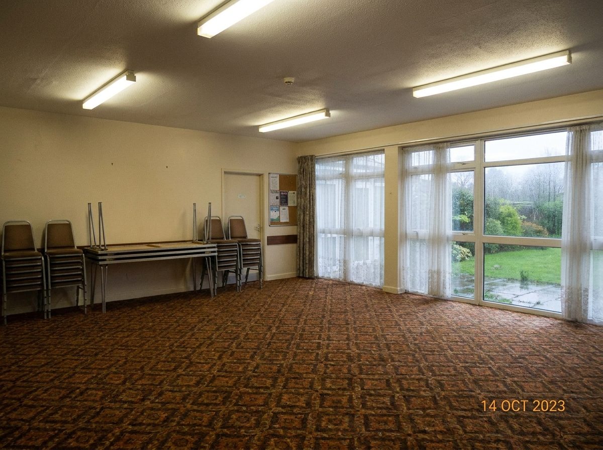 The hall as photographed, empty
